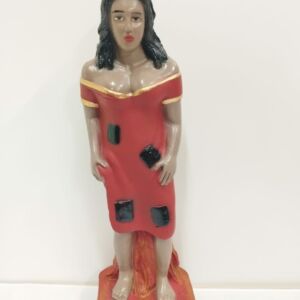 IMAGEM EM GESSO POMBO GIRA MARIA MULAMBO DA LIXEIRA ROUPA VERMELHA  22CM