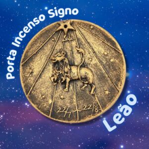 PORTA INCENSO EM RESINA SIGNO DE LEÃO 8CM