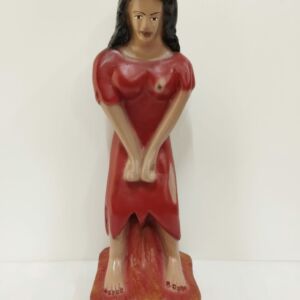 IMAGEM EM GESSO POMBO GIRA MARIA MULAMBO DA LIXEIRA ROUPA VERMELHA  27,5 CM