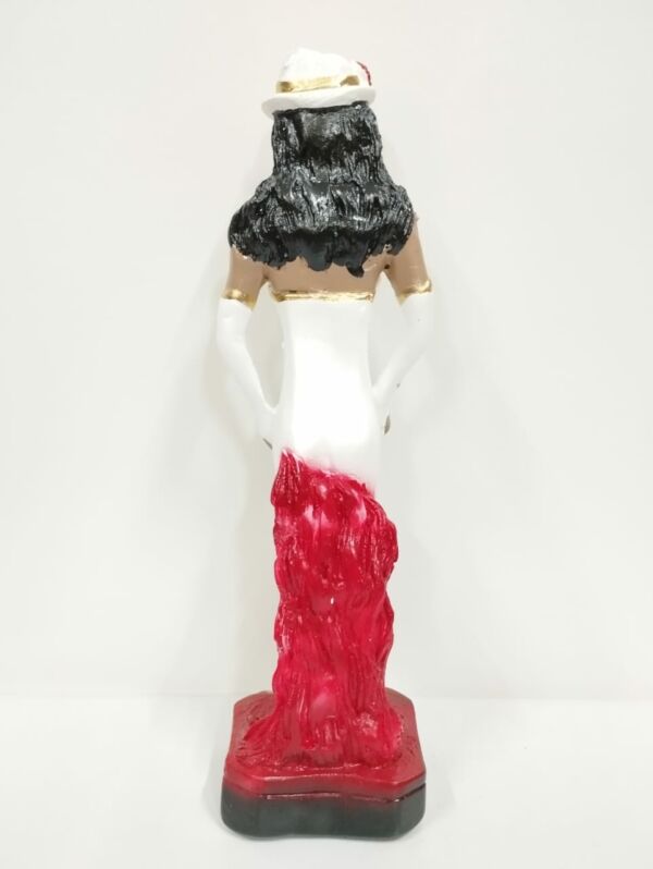 IMAGEM EM GESSO MARIA NAVALHA  VESTIDO BRANCO 21CM - Imagem 3