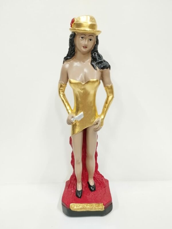IMAGEM EM GESSO MARIA NAVALHA  VESTIDO DOURADO 21 CM