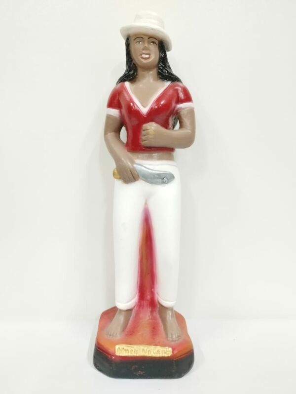 IMAGEM EM GESSO MARIA NAVALHA  CALÇA BRANCA BLUSA VERMELHA 22 CM