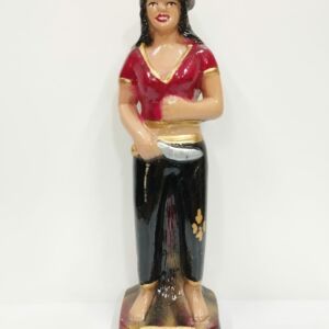 IMAGEM EM GESSO MARIA NAVALHA  CALÇA PRETA BLUSA VERMELHA 22 CM - PAULISTA