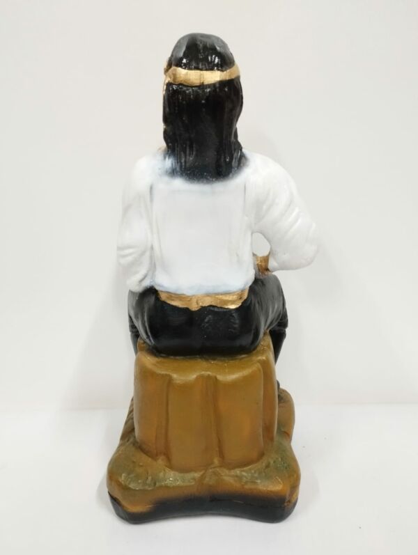 IMAGEM EM GESSO CIGANO SENTADO CAMISA BRANCA 21CM - Image 3