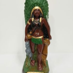 IMAGEM EM GESSO CABOCLA CAÇADORA VERDE 21CM