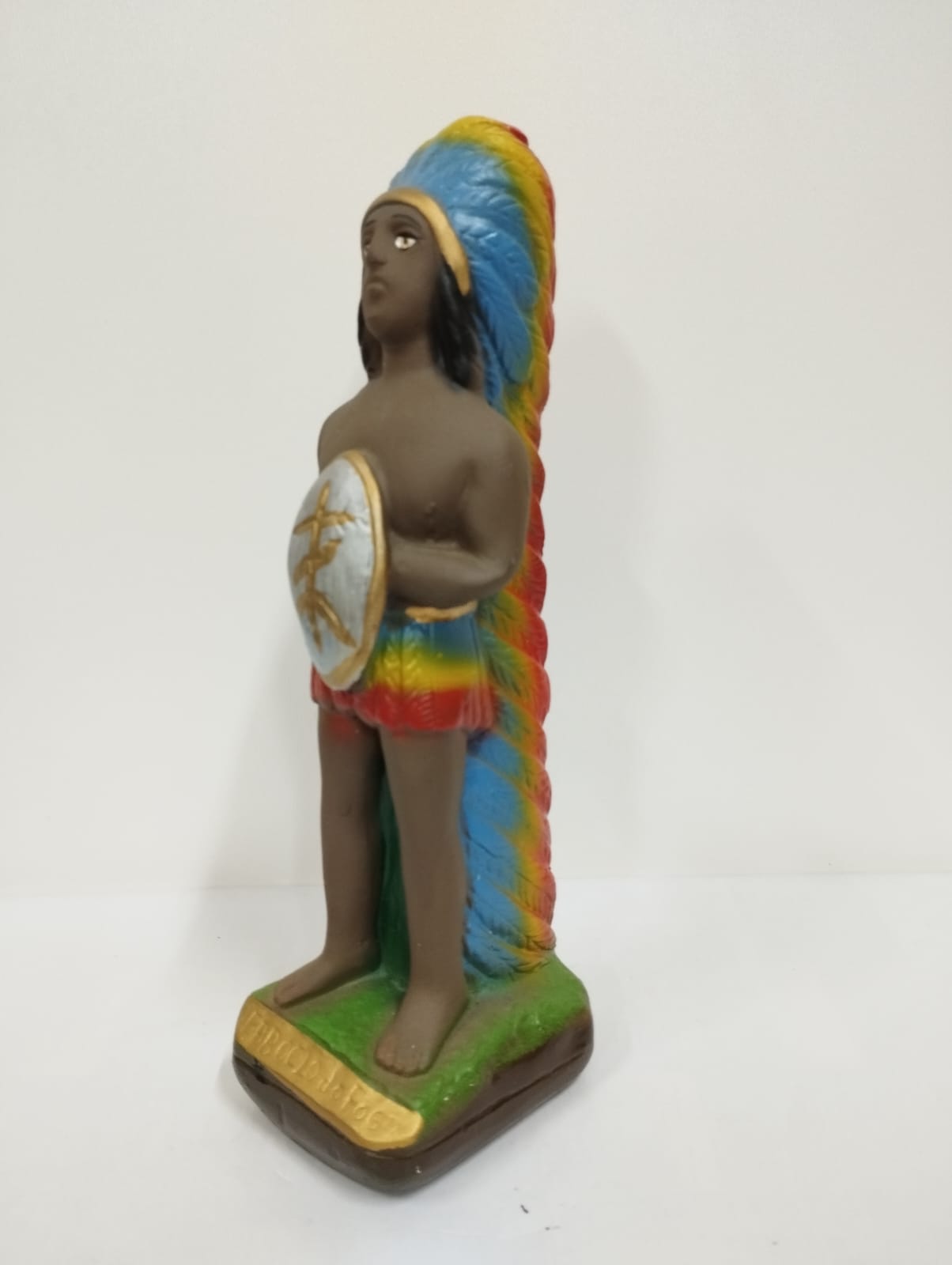 IMAGEM EM GESSO CABOCLO DO FOGO MODELO 001 20CM - PAULISTA - Imagem 2