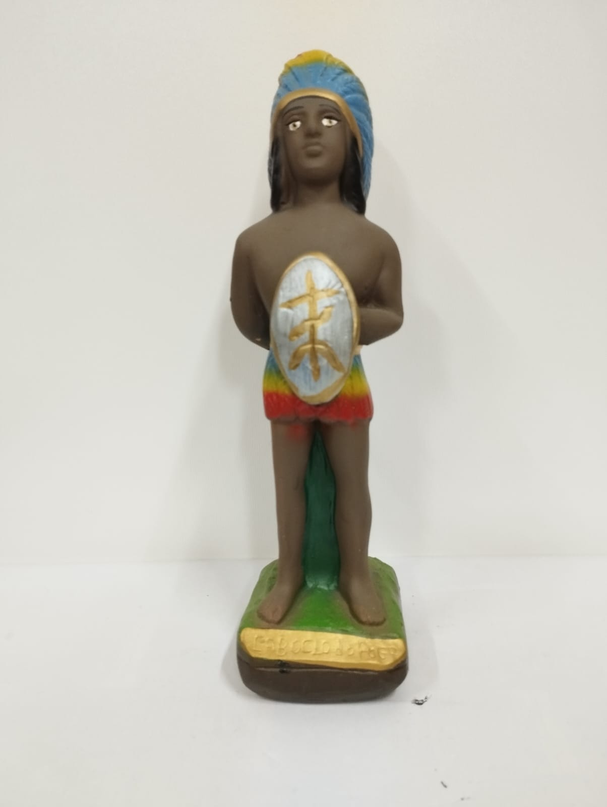 IMAGEM EM GESSO CABOCLO DO FOGO MODELO 001 20CM - PAULISTA