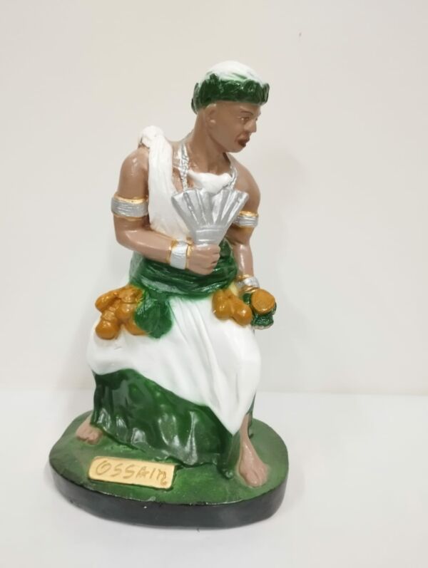 IMAGEM EM GESSO ORIXÁ OSSAIN 22CM