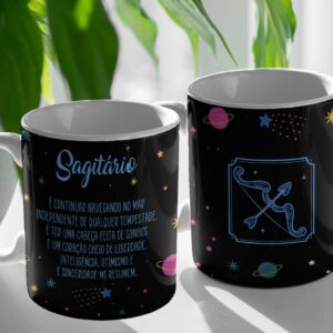 XICARA DE PORCELANA 325ML SIGNO SAGITARIO REF0010 - CASA FÉ