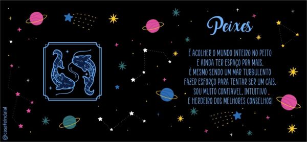 XICARA DE PORCELANA 325ML SIGNO PEIXES REF0009 - CASA FÉ - Imagem 2