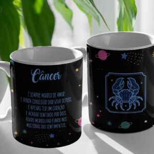 XICARA DE PORCELANA 325ML SIGNO CANCER REF0003 - CASA FÉ