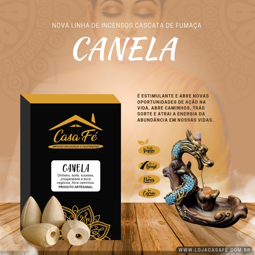 INCENSO CASCATA CANELA CX C/12 - CASA FÉ - Imagem 2