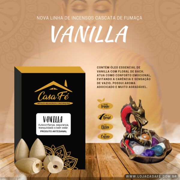 INCENSO CASCATA VANILLA CX C/12 - CASA FÉ - Image 2