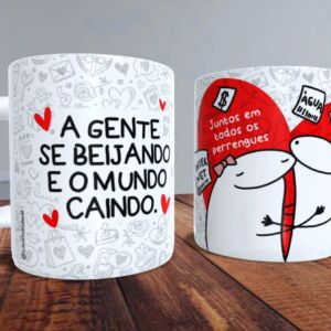 XÍCARA DE PORCELANA 325 ML DIA DOS NAMORADOS FLORK REF0068 - CASA FÉ