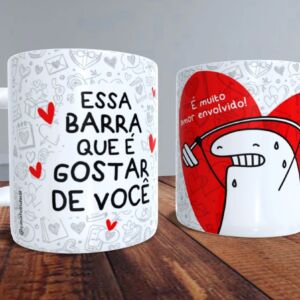 XÍCARA DE PORCELANA 325 ML DIA DOS NAMORADOS FLORK REF0075 - CASA FÉ