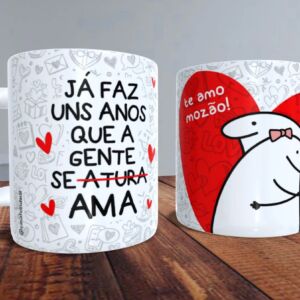 XÍCARA DE PORCELANA 325 ML DIA DOS NAMORADOS FLORK REF0076 - CASA FÉ
