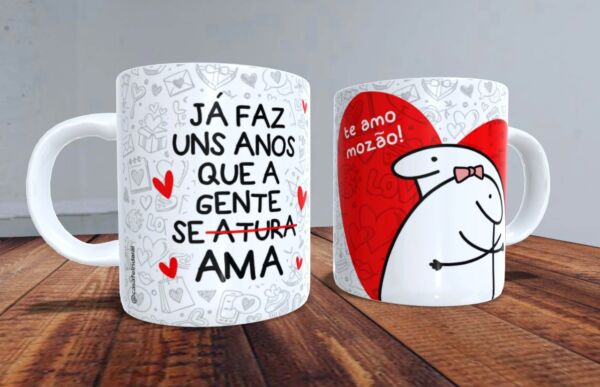 XÍCARA DE PORCELANA 325 ML DIA DOS NAMORADOS FLORK REF0076 - CASA FÉ