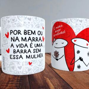 XÍCARA DE PORCELANA 325 ML DIA DOS NAMORADOS FLORK REF0079 - CASA FÉ