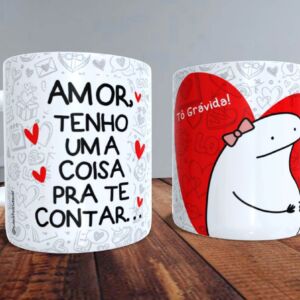 XÍCARA DE PORCELANA 325 ML DIA DOS NAMORADOS FLORK REF0081 - CASA FÉ