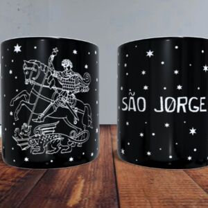 XÍCARA DE PORCELANA 325ML SÃO JORGE REF0085 - CASA FÉ