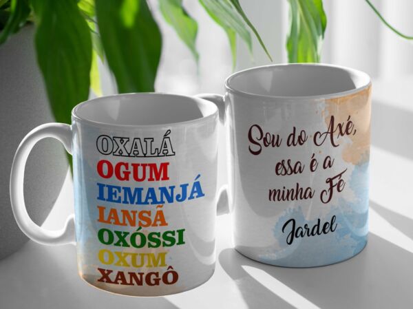 XICARA DE PORCELANA 325ML UMBANDA REF0086 - CASA FÉ