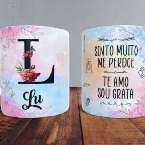 XICARA DE PORCELANA 325ML LETRA COM NOME REF0094 - CASA FÉ