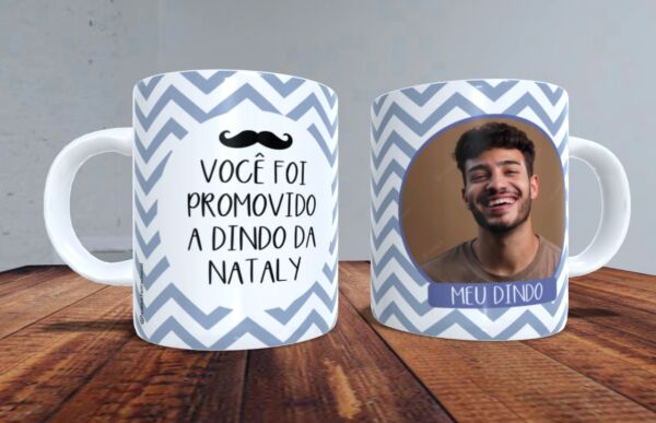 XICARA DE PORCELANA 325ML PADRINHO REF0095 - CASA FÉ