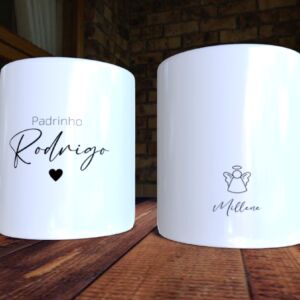 XICARA DE PORCELANA 325ML PADRINHO REF0099 - CASA FÉ