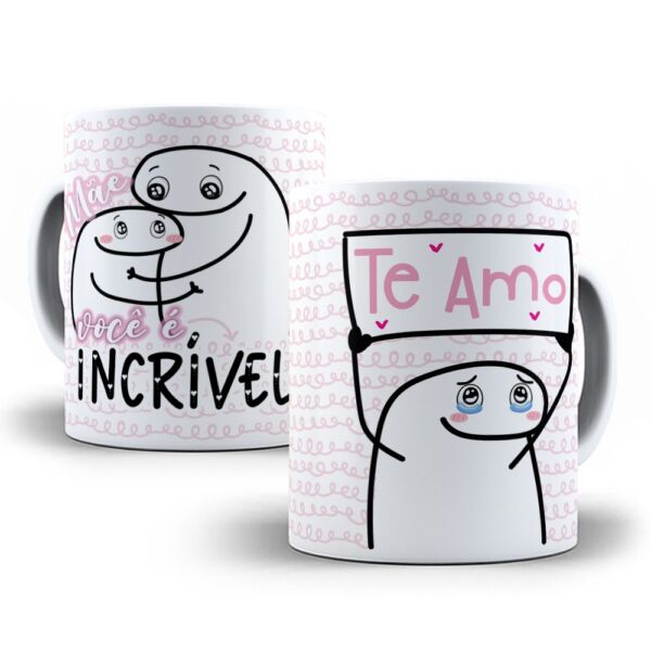 XICARA DE PORCELANA 325ML FLORK DIA DAS MÃES REF0126 - CASA FÉ