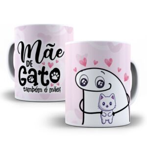 XICARA DE PORCELANA 325ML FLORK DIA DAS MÃES REF0127 - CASA FÉ