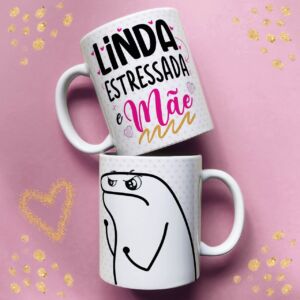 XICARA DE PORCELANA 325ML FLORK DIA DAS MÃES REF0128 - CASA FÉ