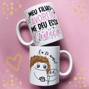XICARA DE PORCELANA 325ML FLORK DIA DAS MÃES REF0133 - CASA FÉ
