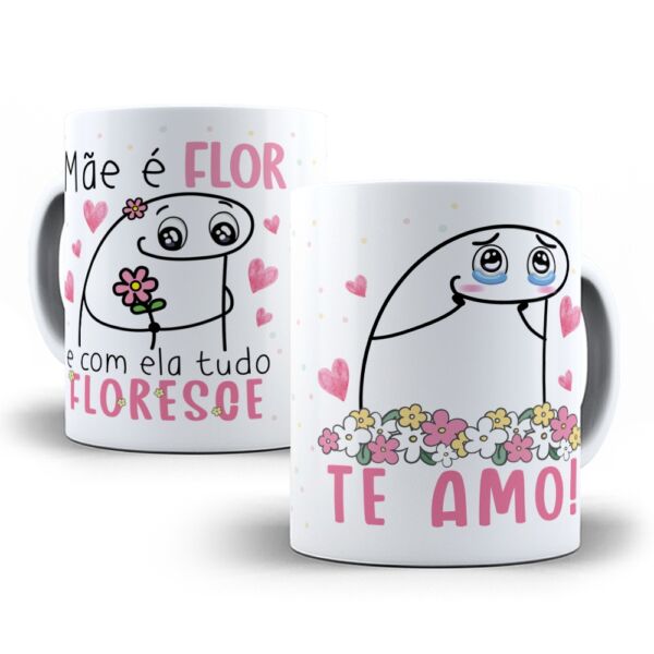 XICARA DE PORCELANA 325ML FLORK DIA DAS MÃES REF0137 - CASA FÉ - Imagem 2