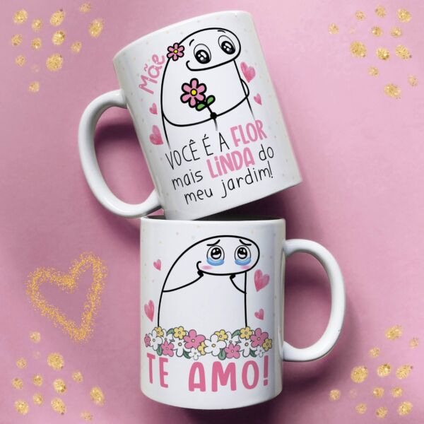 XICARA DE PORCELANA 325ML FLORK DIA DAS MÃES REF0138 - CASA FÉ