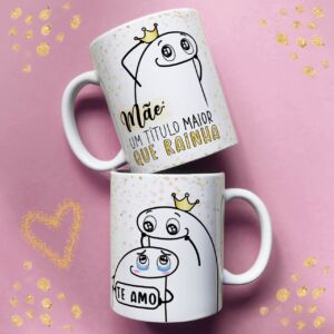 XICARA DE PORCELANA 325ML FLORK DIA DAS MÃES REF0139 - CASA FÉ