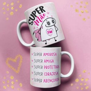 XICARA DE PORCELANA 325ML FLORK DIA DAS MÃES REF0141 - CASA FÉ