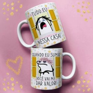 XICARA DE PORCELANA 325ML FLORK DIA DAS MÃES REF0142 - CASA FÉ
