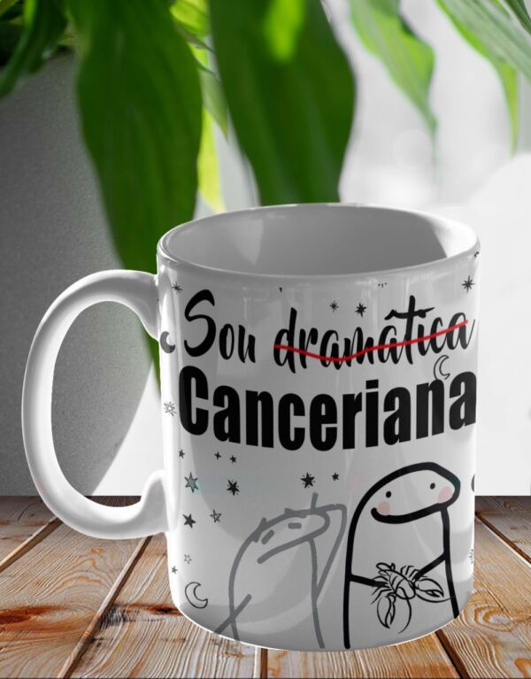 XICARA DE PORCELANA 325ML FLORK SIGNO CANCER REF0145 - CASA FÉ - Image 2