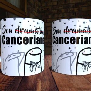 XICARA DE PORCELANA 325ML FLORK SIGNO CANCER REF0145 - CASA FÉ