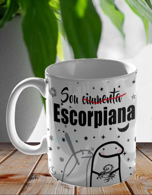 XICARA DE PORCELANA 325ML FLORK SIGNO ESCORPIÃO REF0147 - CASA FÉ - Image 2