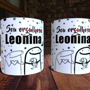 XICARA DE PORCELANA 325ML FLORK SIGNO LEÃO REF0149 - CASA FÉ