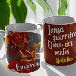 XICARA DE PORCELANA 325ML ORIXÁ IANSÃ REF0155 - CASA FÉ