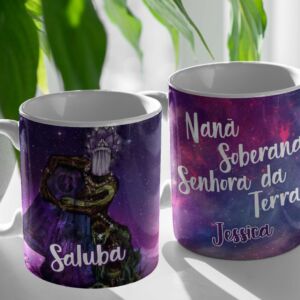 XICARA DE PORCELANA 325ML ORIXÁ NANÃ REF0157 - CASA FÉ