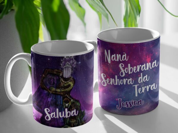 XICARA DE PORCELANA 325ML ORIXÁ NANÃ REF0157 - CASA FÉ