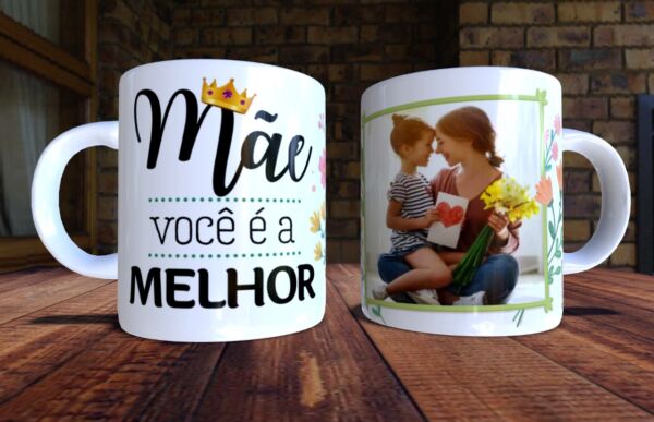 XICARA DE PORCELANA 325ML DIA DAS MÃES REF0173 - CASA FÉ
