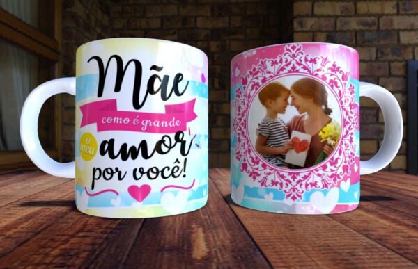 XICARA DE PORCELANA 325ML DIA DAS MÃES REF0175 - CASA FÉ