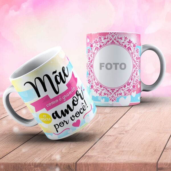 XICARA DE PORCELANA 325ML DIA DAS MÃES REF0175 - CASA FÉ - Imagem 2