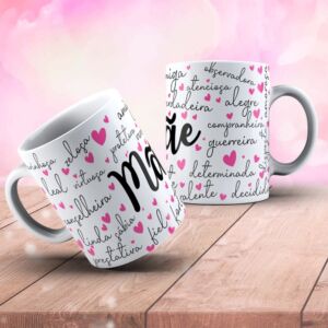 XICARA DE PORCELANA 325ML DIA DAS MÃES REF0181 - CASA FÉ