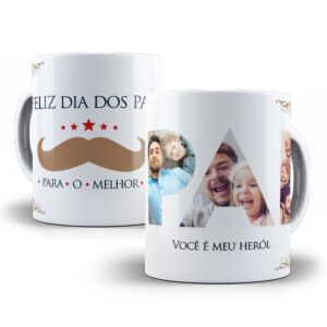 XICARA DE PORCELANA 325ML DIA DOS PAIS REF0182 - CASA FÉ
