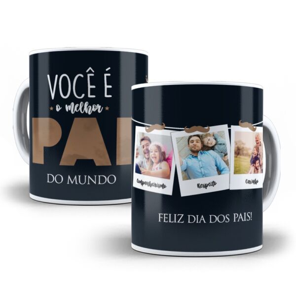 XICARA DE PORCELANA 325ML DIA DOS PAIS REF0188 - CASA FÉ